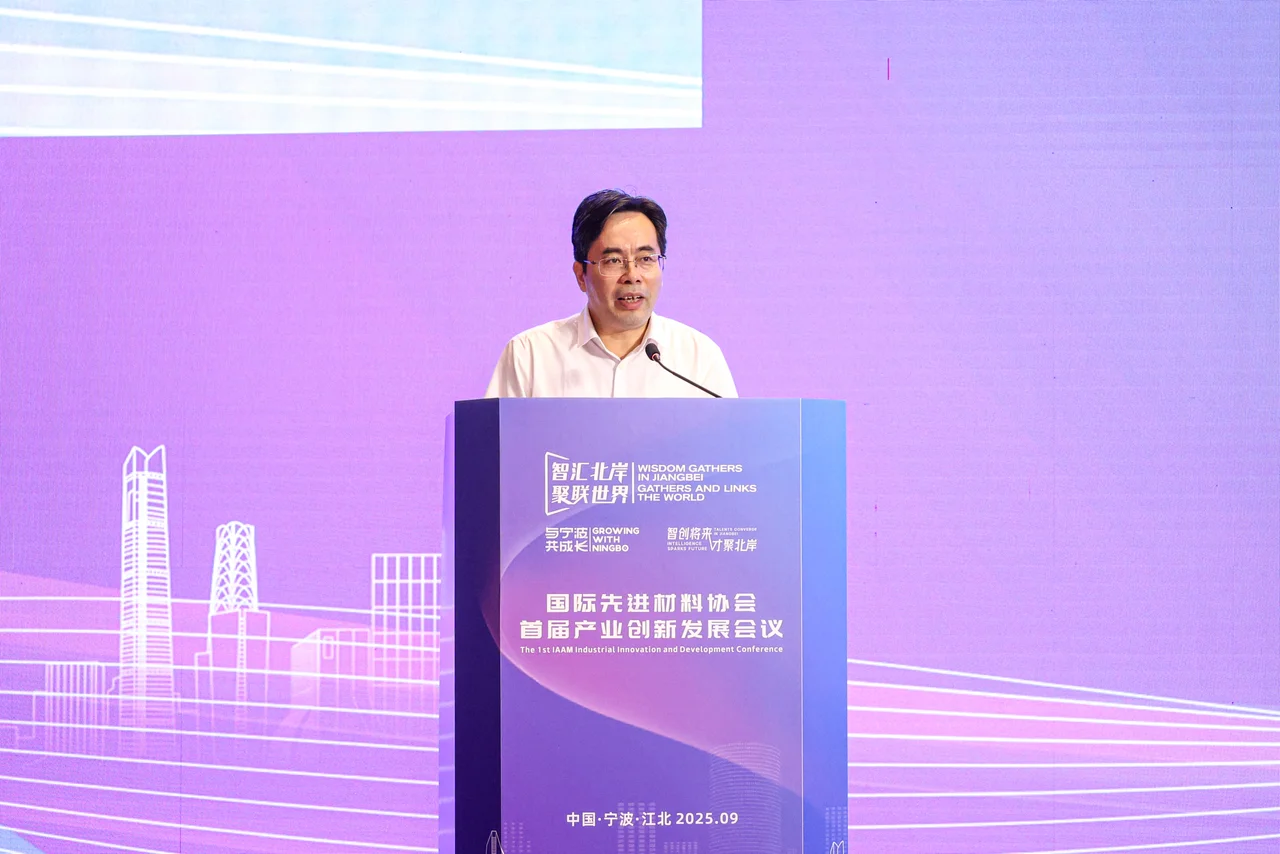 A speaker addressing the conference from the stage