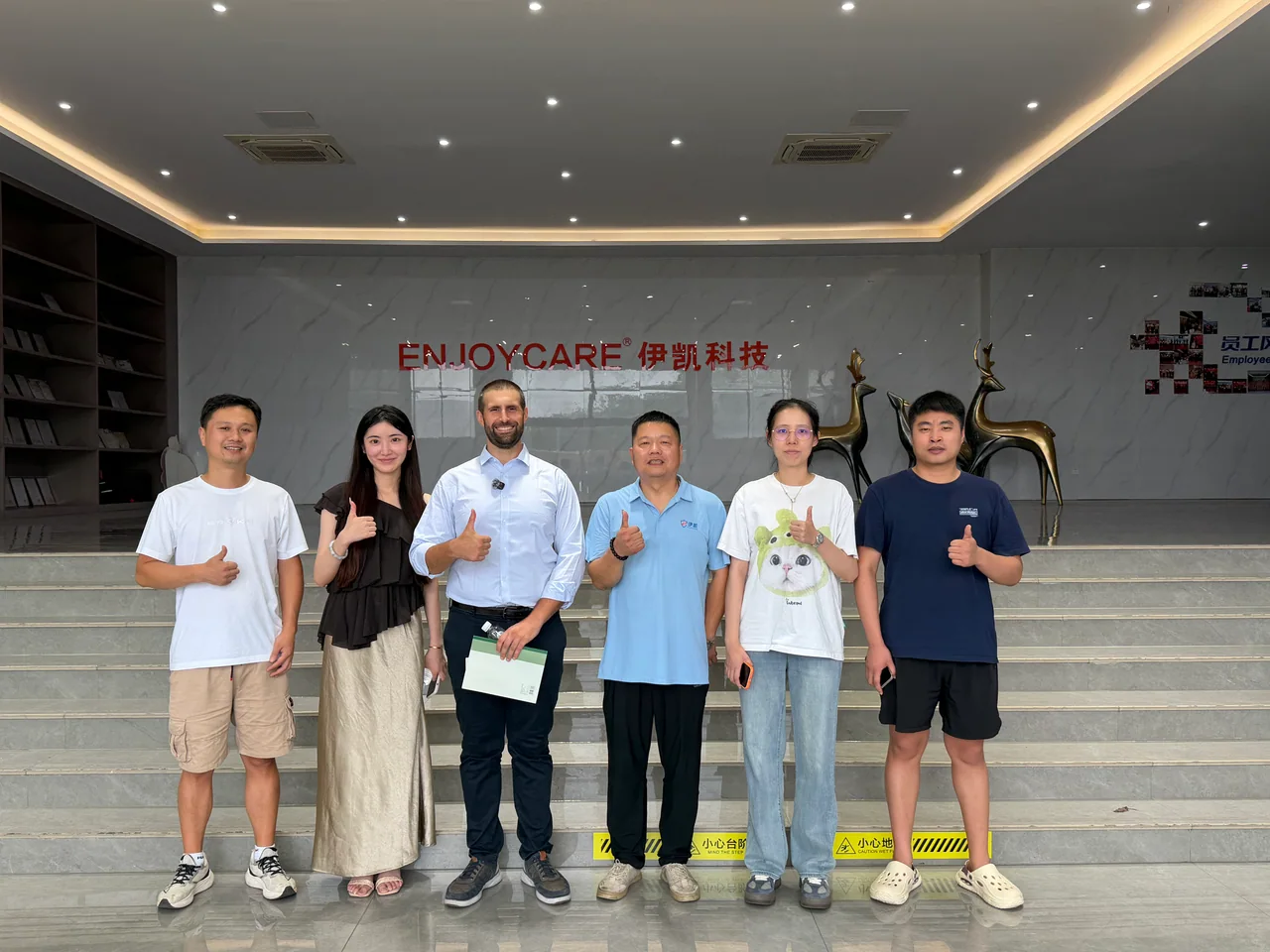 A group gathered during an industry visit